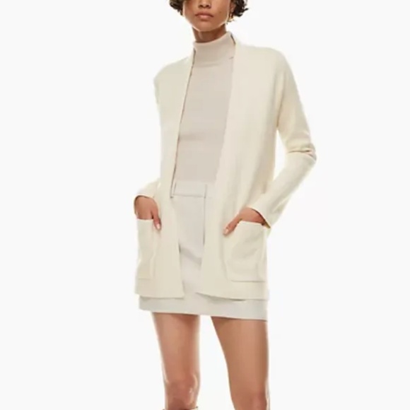 Babaton Sweaters - Aritzia Babaton Open Front Knit Tie Short Cardigan Light Birch Size Medium